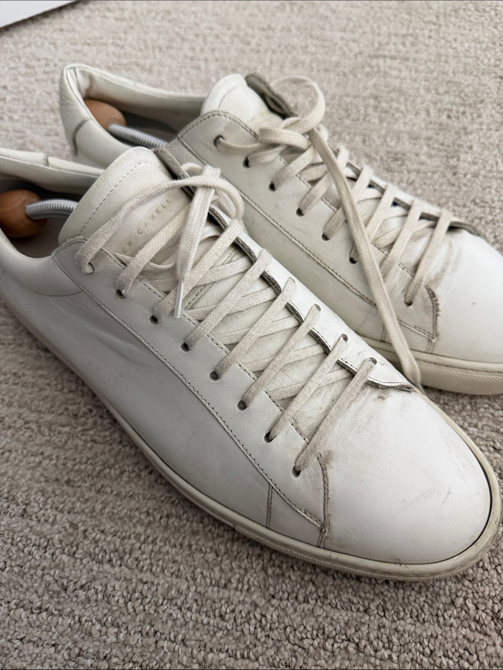 Oliver Cabell White Low-Top Leather Sneakers